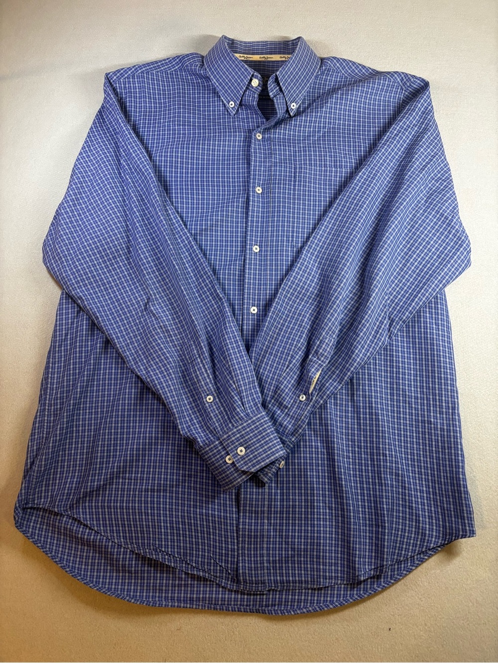 Bobby Jones Men's Blue Checked Button-Down Dress Shirt